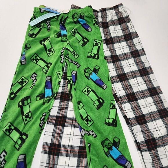 2 boys - Size M - Fleece Pajamas pants bottom NWOT - Picture 1 of 5